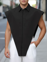 Men's Solid Color Inverted Triangle Sleeveless Shirt SKUL42636