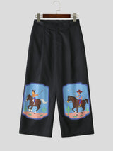 Men's Cartoon Print Wide Leg Casual Pant SKUL25974