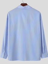 Men's Fun Print Stripe Long Sleeve Shirt SKUL39780