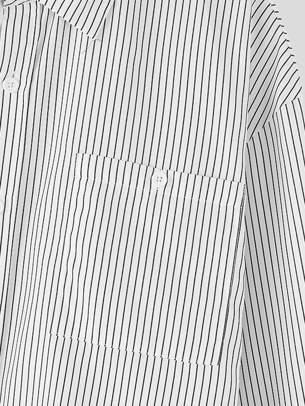 Mens Loose-Fit Striped Long Sleeve Shirt SKUK98830