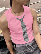 Men's Tie Print Knit Tank SKUL39777