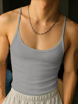 Men's Solid Color Knitted Casual Tank SKUL39025