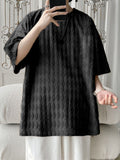 Mens Solid Texture Casual Short Sleeve T-Shirt SKUK51033
