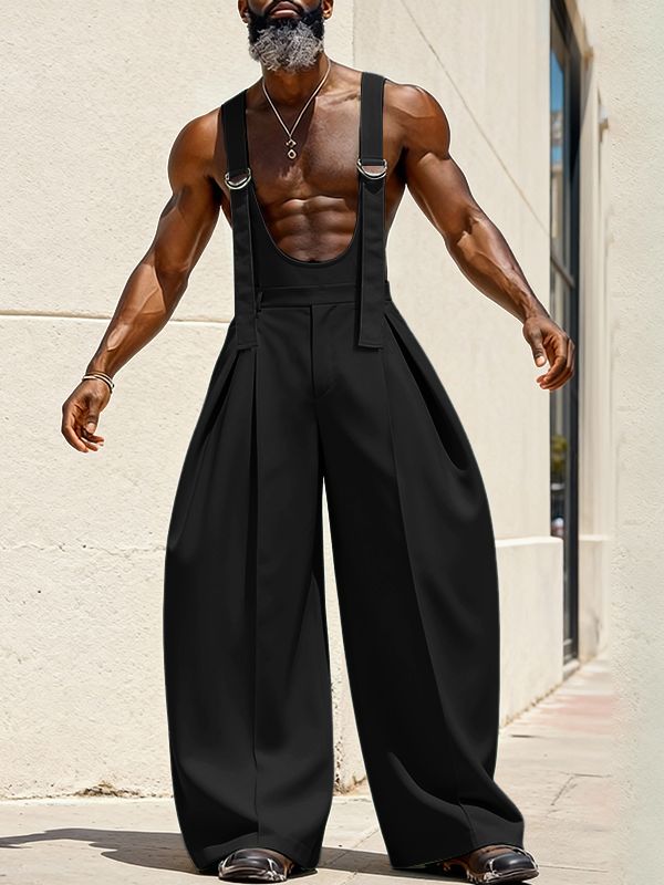 Men's Solid Color Wide Leg Jumpsuit SKUL54423