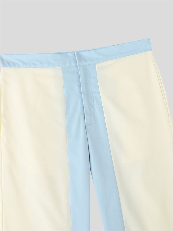 Men's Colorblock Flared Casual Pant SKUL24198