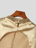 Mens Satin Split Design Solid Cloak SKUK24886