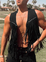 Men's Fringe Patchwork Casual Waistcoat SKUL18790