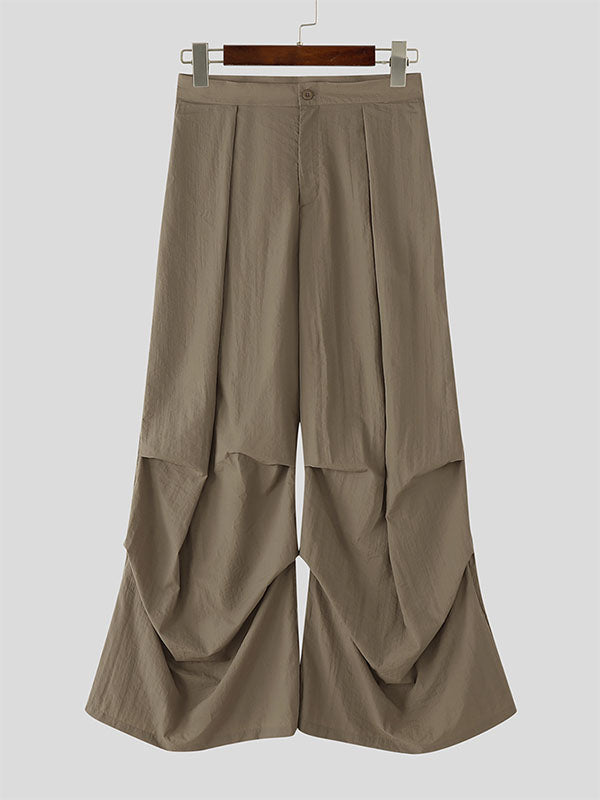 Mens Solid Color Textured Loose Pant SKUL15193