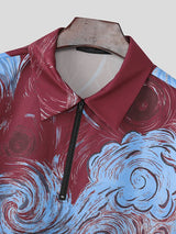 Men's Oil Painting Print Design Long Sleeve Shirt SKUL38589