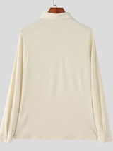 Men's Floral Decor Textured Long Sleeve Shirt SKUL45407