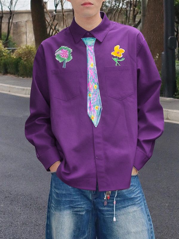 Men's Fun Print Long Sleeve Shirt SKUL41200