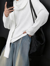 Men's Shawl Tie Knit Long Sleeve T-Shirt SKUL31746