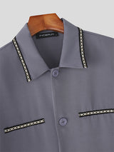 Men's Double Pocket Casual Short Sleeve Shirt SKUL22819