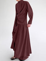 Men's Solid Deconstructed Casual Two Pieces Outfit SKUL28244