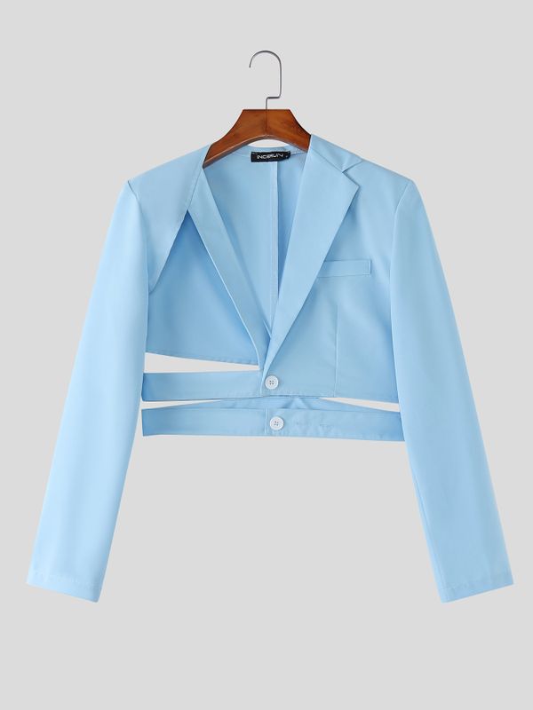 Men's Deconstructed Cutout Lace Up Casual Blazer SKUL52934