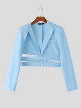 Men's Deconstructed Cutout Lace Up Casual Blazer SKUL52934