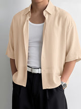 Men's Simple Solid Color Half Sleeve Shirt SKUL38533