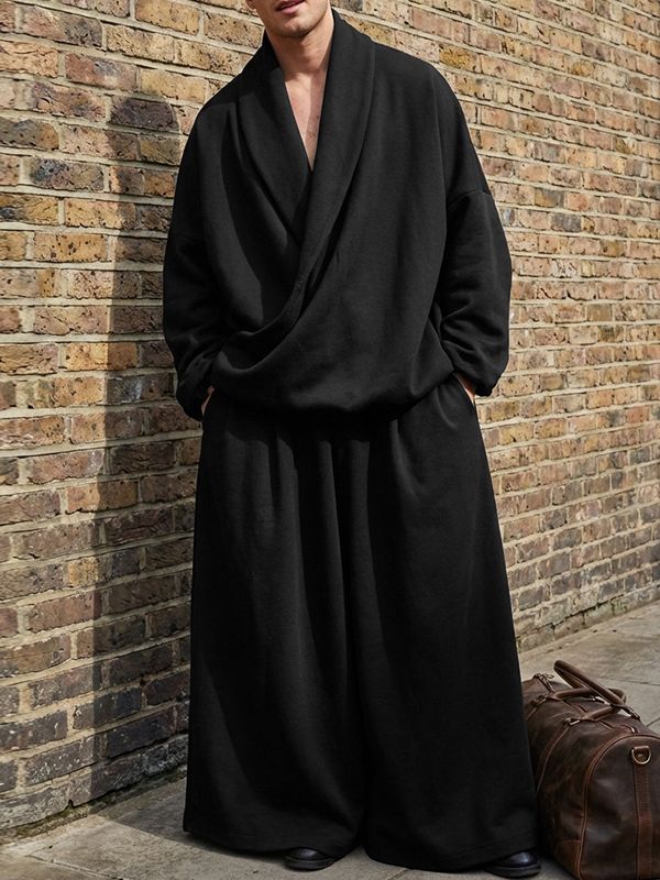 Men's Solid Color Loose Casual Two Pieces Outfit SKUL51067