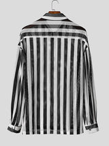 Men's Striped Textured Long Sleeve Shirt SKUL32789