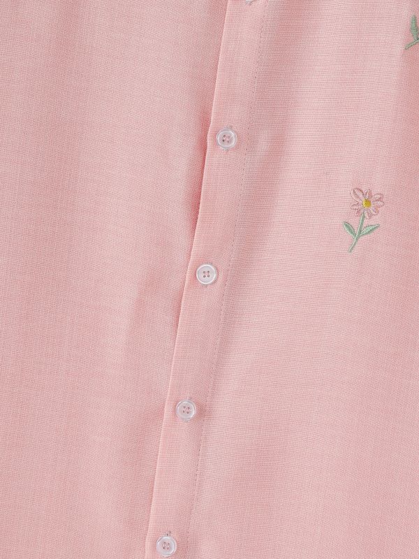 Men's Casual Minimalist Print Moon and Floral Short Sleeve Shirt SKUL74814