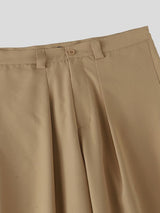 Men's Harajuku Streetwear Pleated Wide Leg Loose Casual Culotte Short SKUL68995