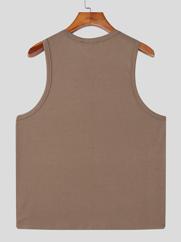 Men's Floral Embroidered Casual Tank SKUL20218