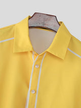 Men's Modern Graphic Line-Art Flower Cropped Shirt SKUL52630