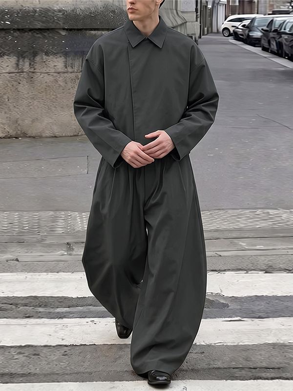 Men's Early Autumn Urban Casual Loose Two Pieces Outfit SKUL80614