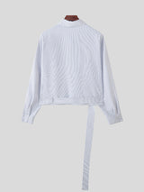 Men's Striped Tie Long Sleeve Shirt SKUL26217