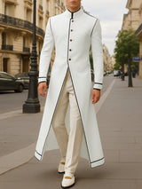 Men's Long Hem Contrast Outline Long Sleeve Blazer SKUL26119