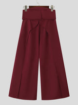 Men's Solid Layered Hem Casual High Waist Pant SKUL26071