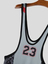 Men's Number 23 Print Colorblock Bodysuit SKUL19096