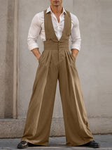 Men's Vintage Elegant High Waist Wide Leg Jumpsuit SKUL75524