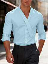 Men's Solid Color Button Long Sleeve Shirt SKUL43544