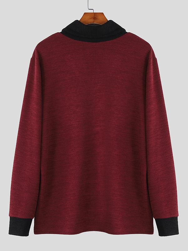 Men's Knit Colorblock Long Sleeve Sweater SKUL29751