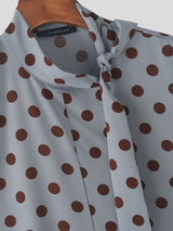 Men's Avant-Garde Polka Dot Print Halter Bow-Tie Neck Tank SKUL67069