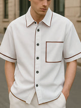 Mens Contrast Stripe Short Sleeve Shirt SKUL19109