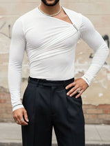 Men's Deconstructed Sheer Mesh Long Sleeve T-Shirt SKUL43694