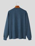 Mens Solid Knit Casual Long Sleeve Shirt SKUK29987