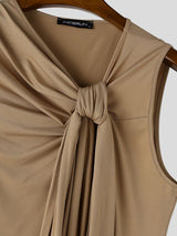 Men's Avant-Garde Deconstructed Asymmetric Draped Ribbon Tied Muscle Tank SKUL64902