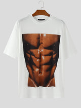 Men's Muscle Print Crew Neck Short Sleeve T-Shirt SKUL18648