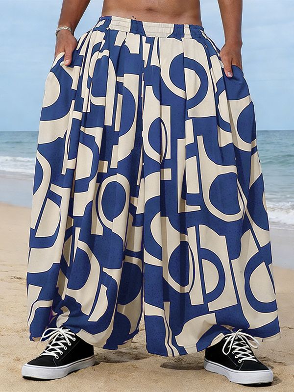 Men's Geometric Abstract Print Resort Pant SKUL55529