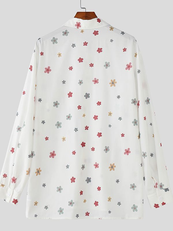 Men's Floral Print Long Sleeve Shirt SKUL34182