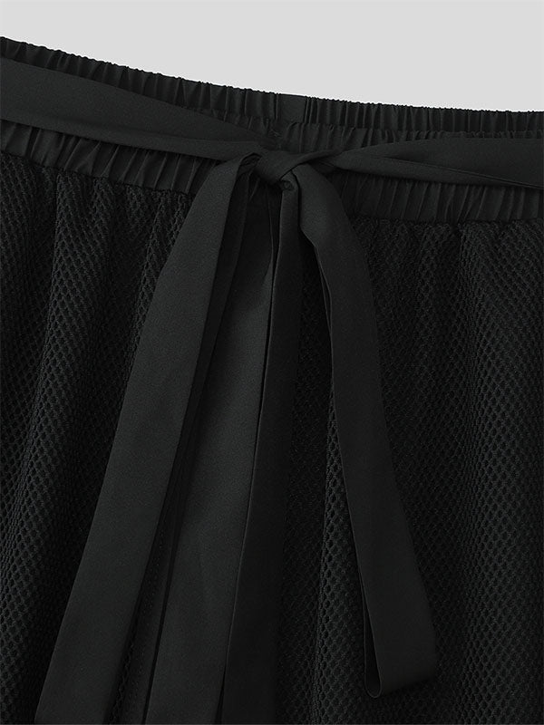 Mens Faux Two-Piece Mesh Casual Pant SKUL18014