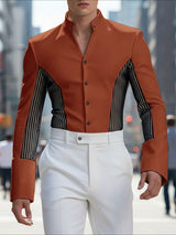 Men's Contrast Mesh Long Sleeve Shirt SKUL50066