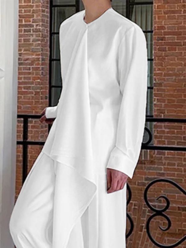 Men's Deconstructed Loose Long Sleeve Shirt SKUL32943