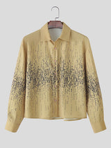 Men's Minimalist Print Cropped Long Sleeve Shirt SKUL38531