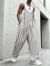 Men's Striped Contrast Color Casual Jumpsuit SKUL59515