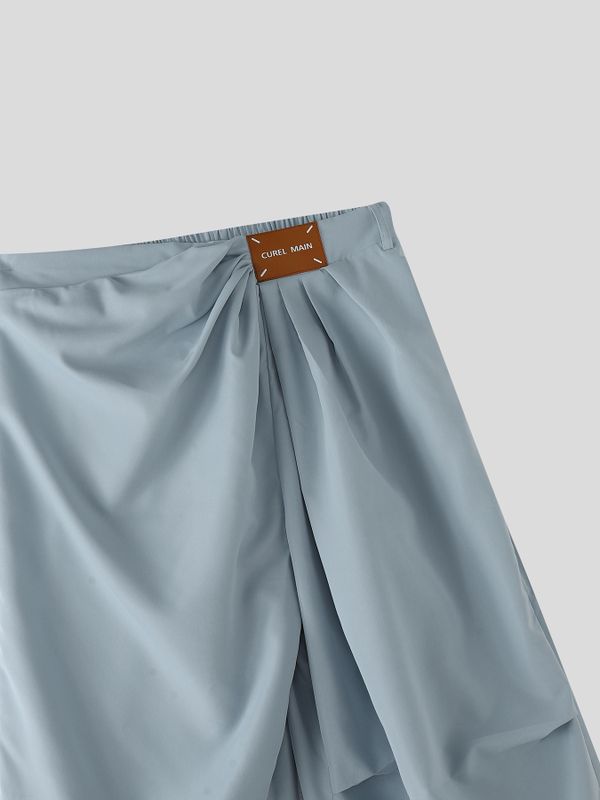 Men's Avant-Garde Knee-Pleated Oversized Baggy Wide Leg Pant SKUL66108