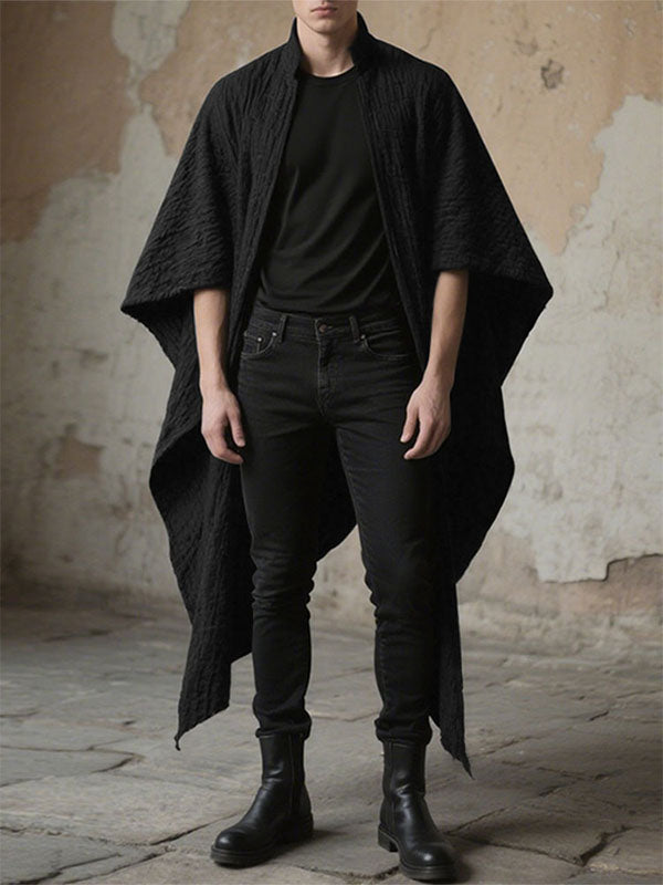 Men's Irregular Hem Texture Long Sleeve Cardigan SKUL24821